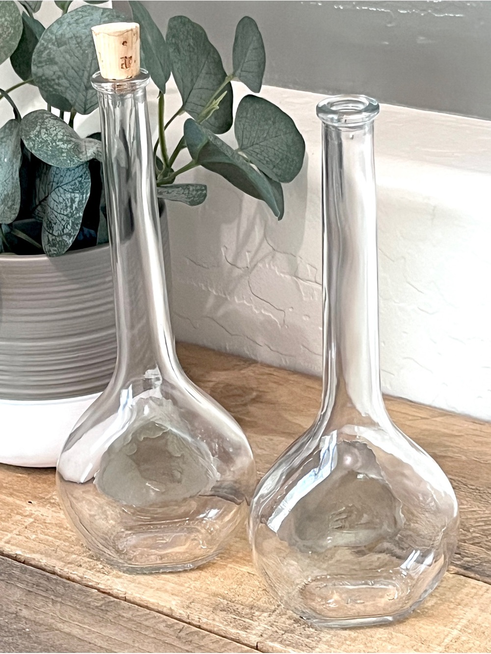 Vetreria Etrusca Italian Glass Pewter Grape Cruet Bottles Set of 2 (200ml) - Picture 2 of 5